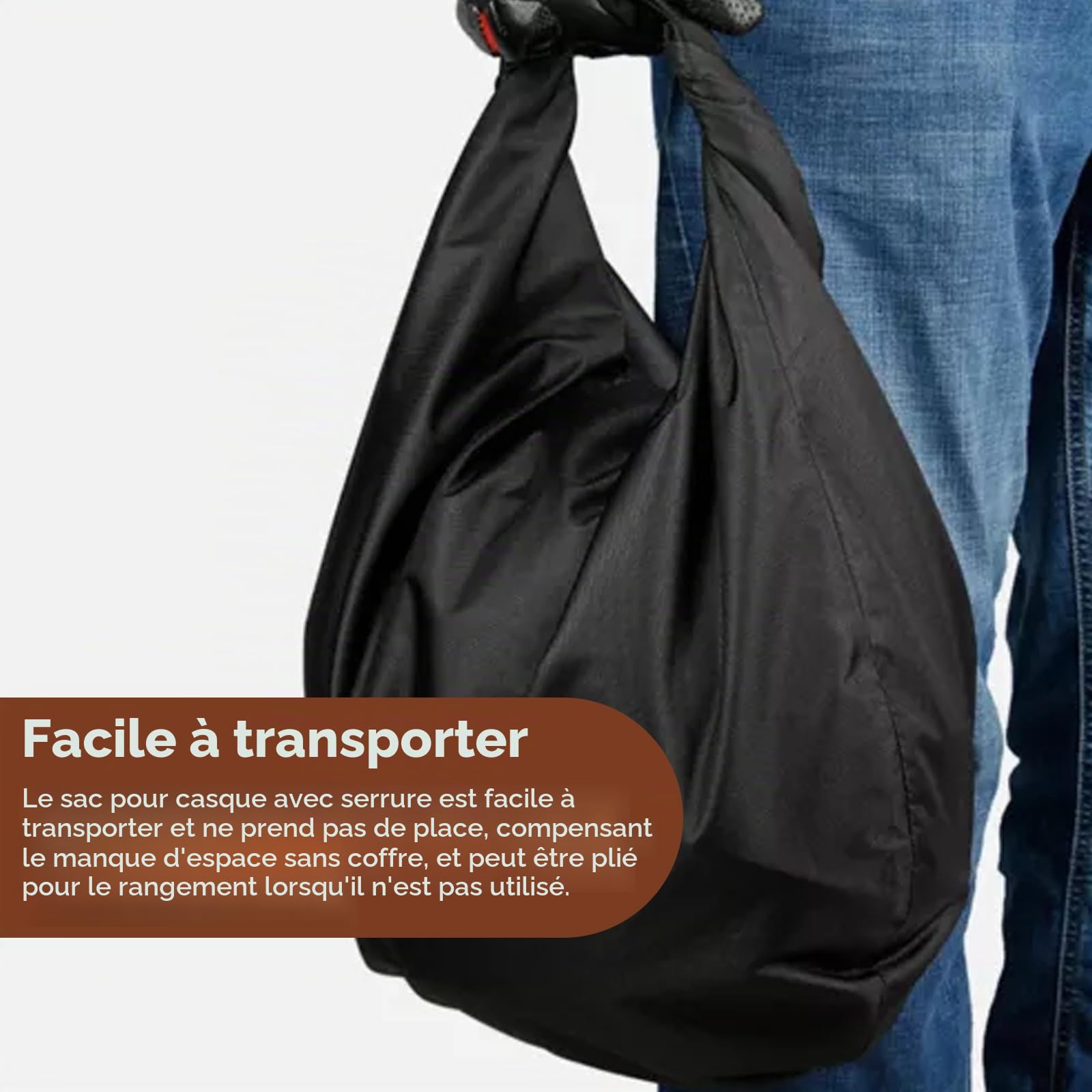 Sac portable pour casque de moto étanche avec combinaison de serrure anti-vol pour ranger le casque de moto