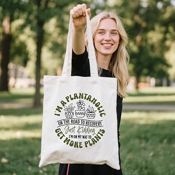 Reusable Canvas Tote Bag - Casual Grocery Bags for Women Mom Shopping Handbag for Beach Travel Thank Birthday Gift