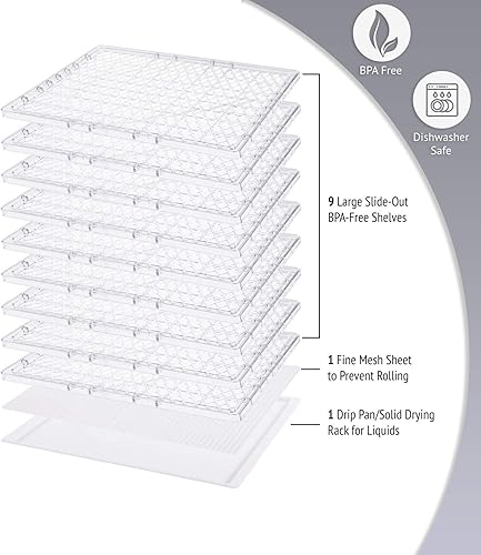 Miniatura 4 de Deshidratador eléctrico de alimentos de mesada cecina de vaca Negro