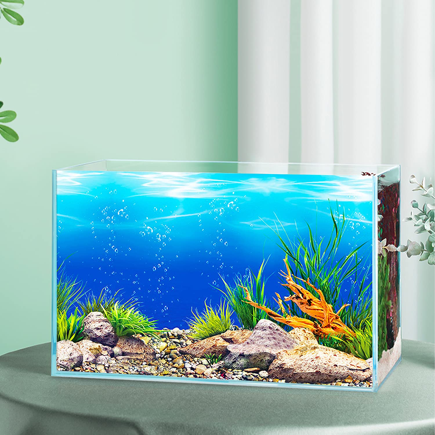 Lainrrew Aquarium Backgrounds, 12 x 21Inch Double Sided Fish Tank