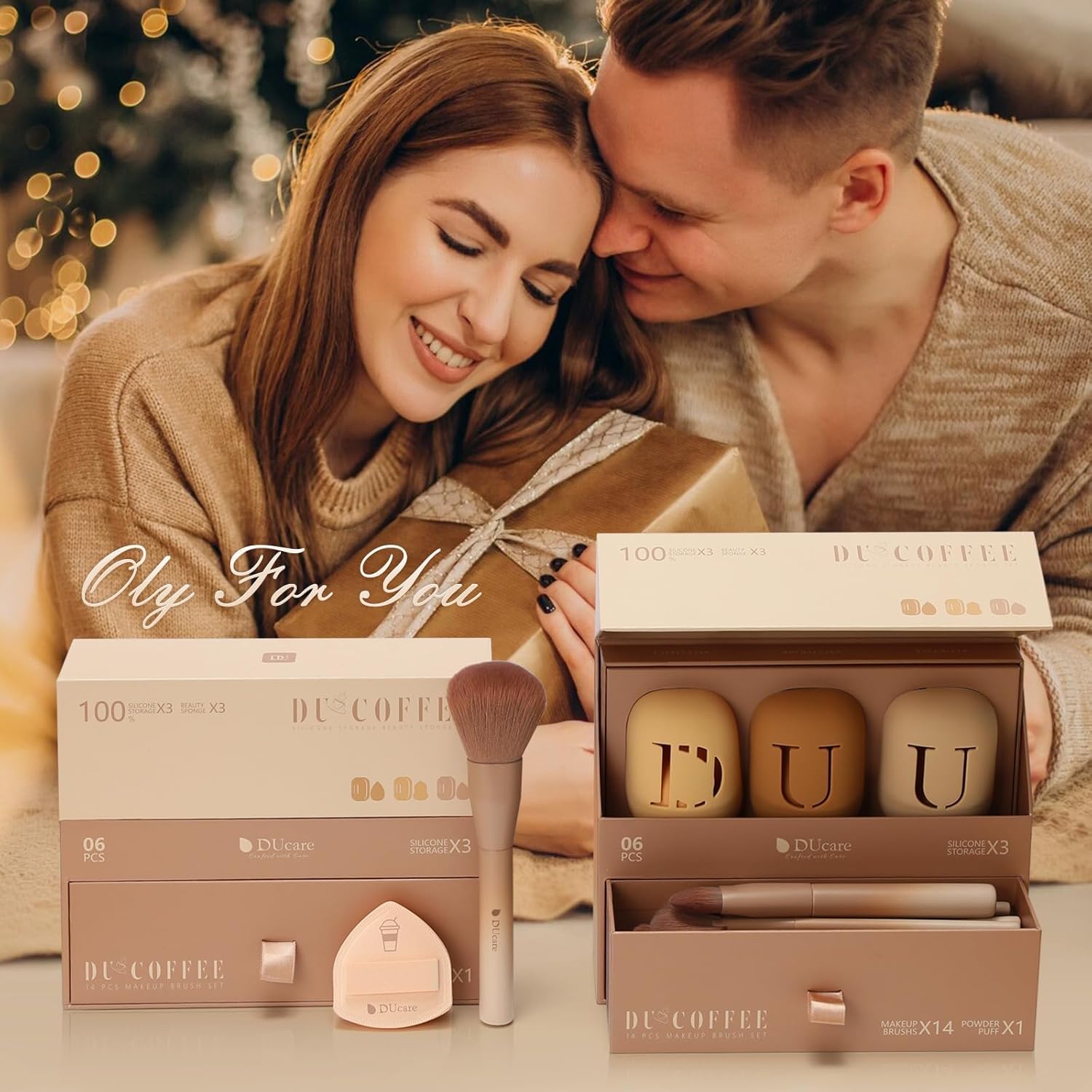 DUcare 21pcs Makeup Gift Set,with 14Pcs Makeup Brush set 3pcs Makeup Sponges 3pcs Sponge Holder 1pc Powder Puff for Foundation Blending Powder Blush Eyeshadows - Image 3