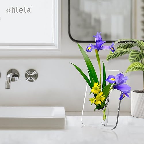 Miniatura 2 de Jarrón de acrílico transparente con forma de marco de fotos, jarrones de flores de acrílico de 8 x 6 pulgadas para centros de mesa, soporte para