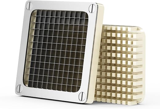 Replacement French Fry Cutter Blade, 1/4 Chopper Blade with Stainless Steel Blade and Pusher Block, Chopper Dicer for Fruit Vegetable Cutting Machine Tomato French Fries Cutter, Silver