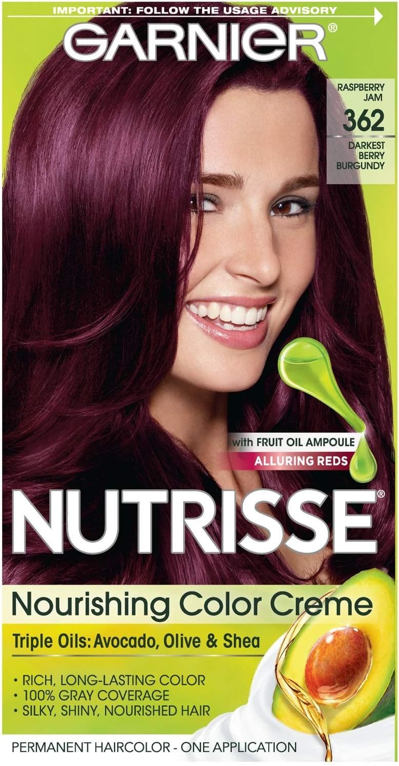 Nutrisse Nourishing Hair Color Creme, 362 Darkest Berry Burgundy (Packaging May Vary)