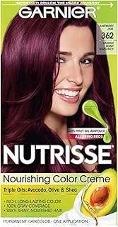 Garnier Nutrisse Nourishing Hair Color Creme, 362 Darkest Berry Burgundy (Packaging May Vary)