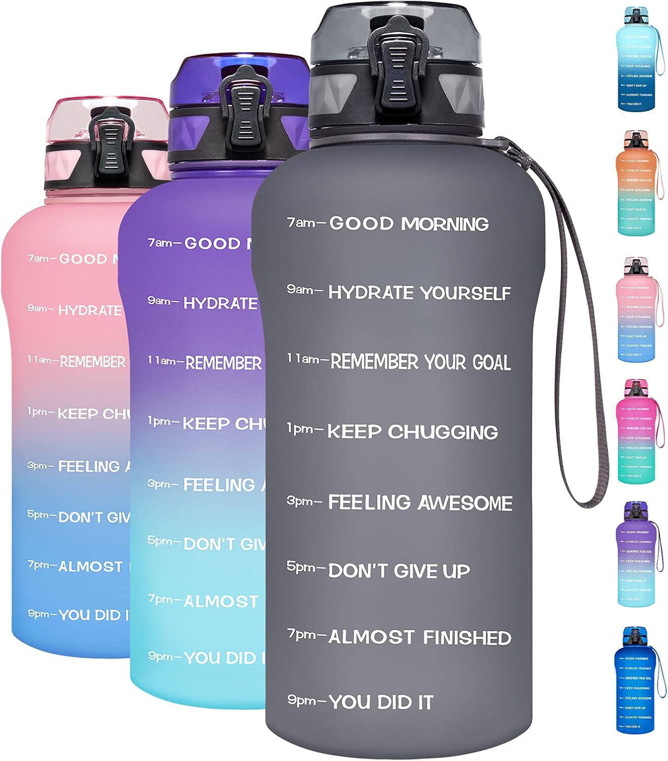 Venture Pal 64oz Motivational Water Bottle with Time Marker & Removable