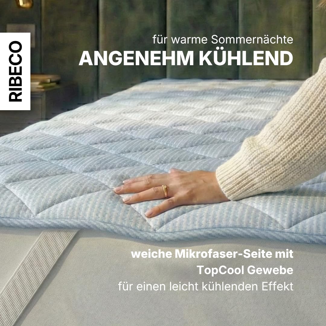 Matratzenauflage Top Cool – 2-in-1 ganzjährige Matratzenauflage – Topper mit kühlender Microfaserseite und wärmender Seite in Flanell-Qualität (80 x 200 cm)