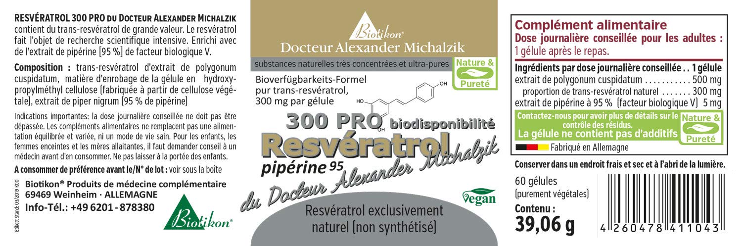 Resveratrol 300 PRO du Docteur Alexander Michalzik