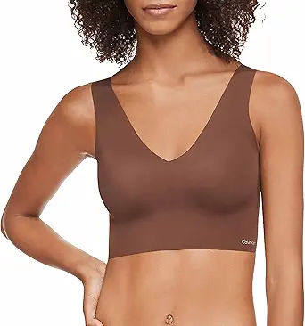 Calvin Klein Women's Invisibles Comfort Seamless Lightly Lined V Neck Bralette Bra