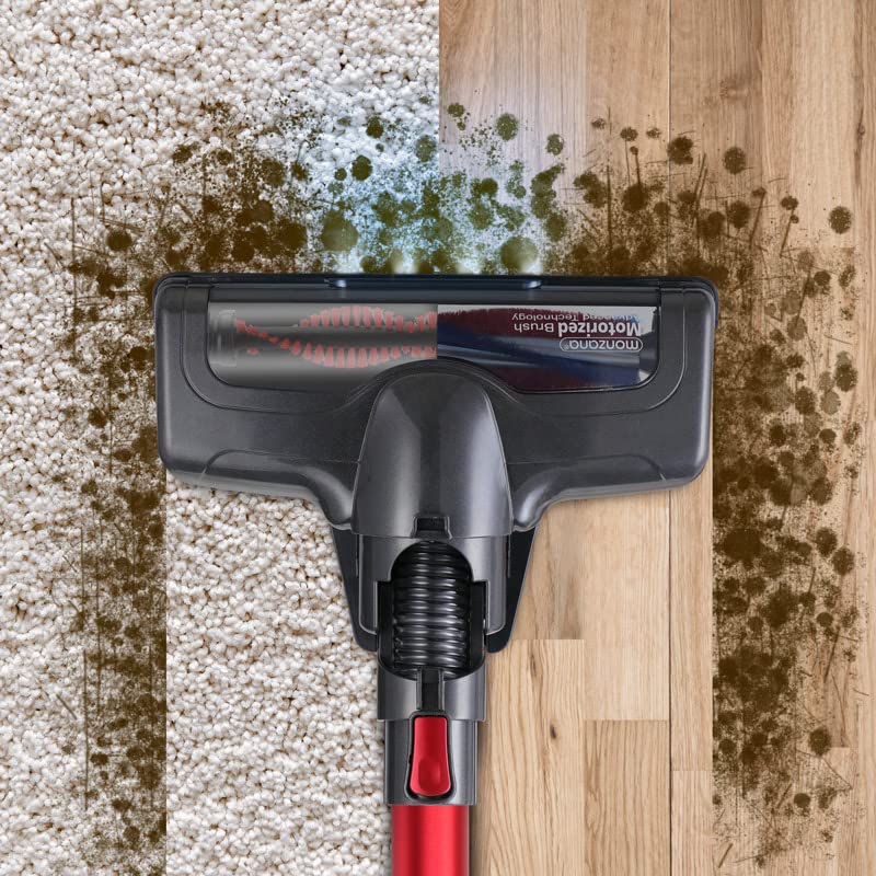 Aspirateur Balai sans Fil 4en1 120W Buses brosses LED autonomie 40 Minutes Multifonction Nettoyage Maison Gris/Rouge - Image 5