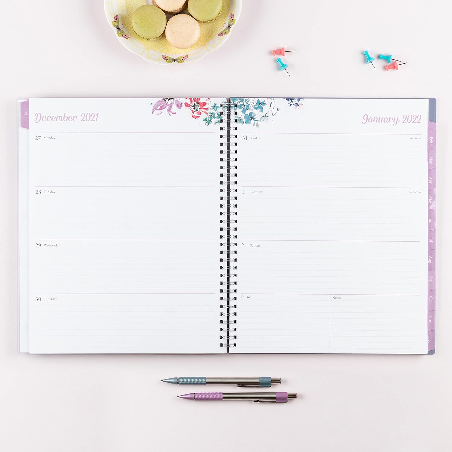 Blue Sky 2022 Weekly & Monthly Planner, 8.5" x 11", Flexible Cover, Wirebound, Laila (137273-22) : Office Products