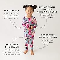Vista 3 de Posh Peanut Girls Pajamas Set - Soft Viscose from Bamboo Kids Two Piece PJ - Easy Care Toddler Sleepers Little Girl Clothes
