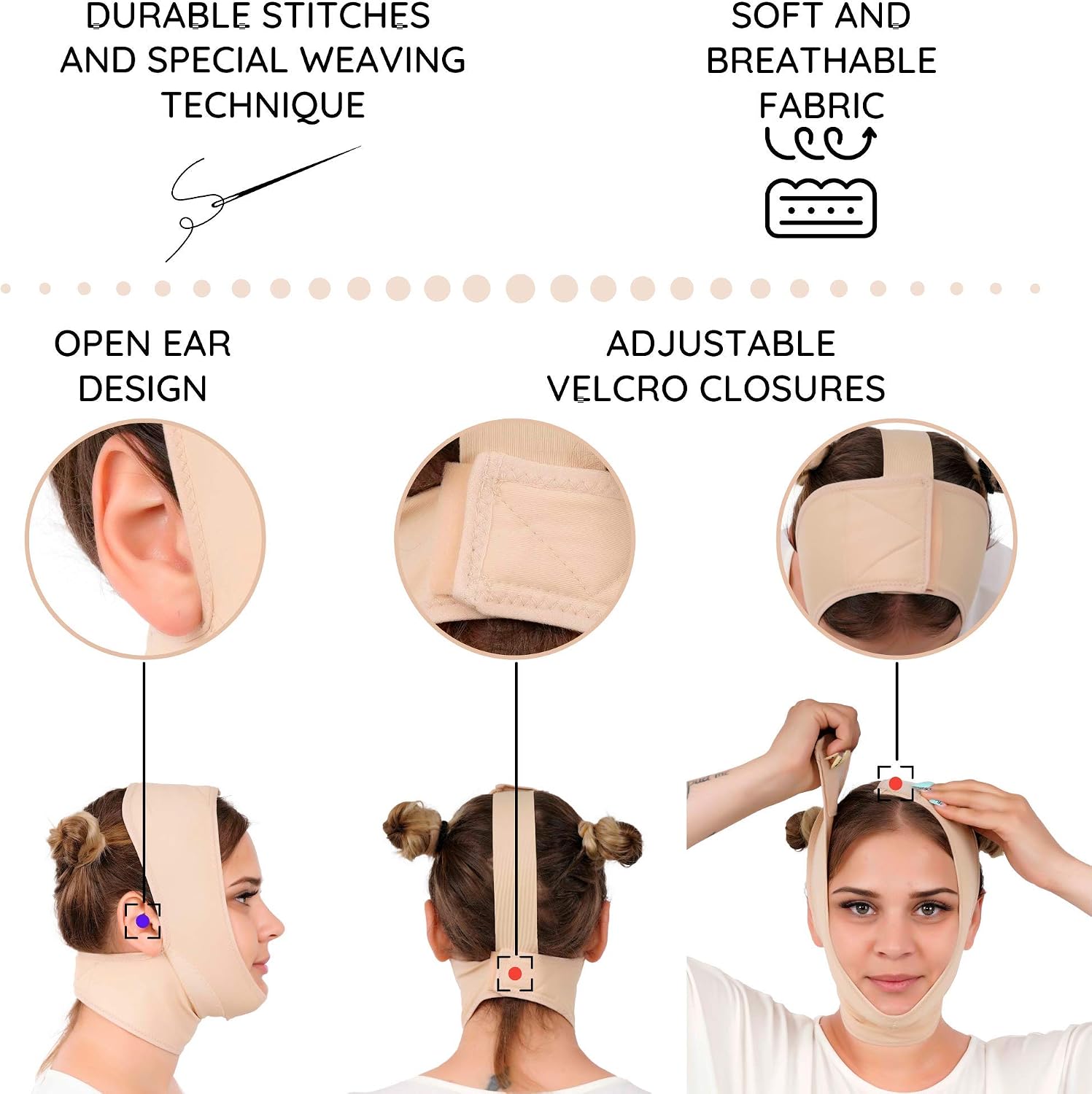 IKIDO Post Surgery Neck and Chin Compression Garment Wrap Bandage for Women, Face Slimmer