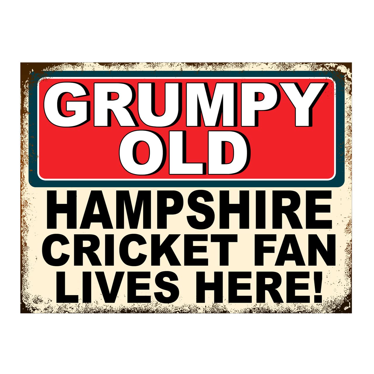 Metal Sign Plaque Poster Print Hampshire Cricket Fan, 8x6in ref6636