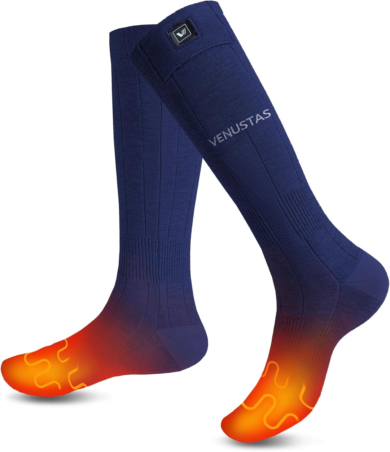 Venustas Heated Socks for Men Women with Batteries, 3D Half-Sole Heating, Rechargeable Electric Socks for Skiing