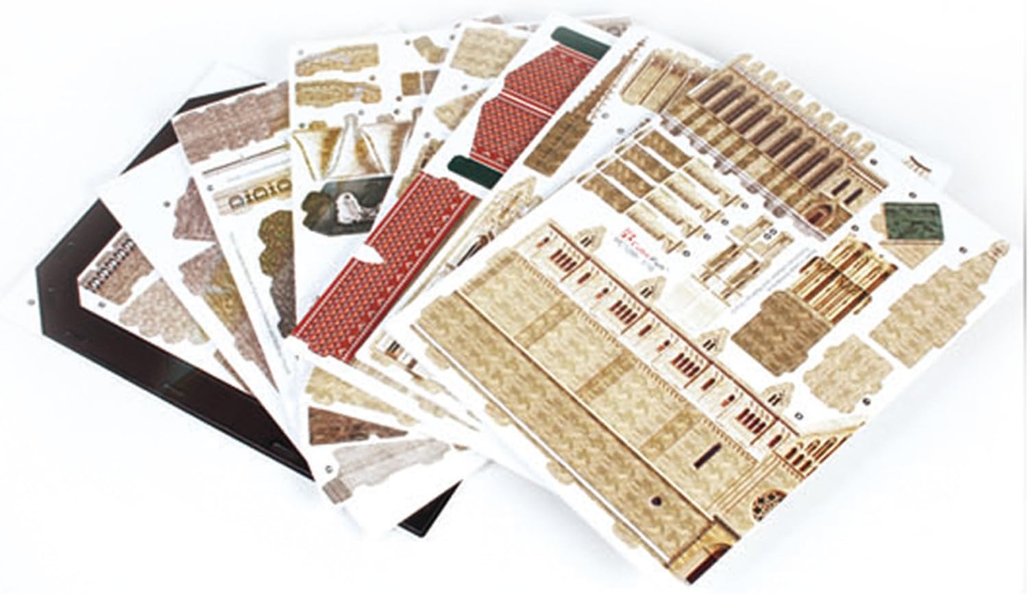 Flat sheets of CubicFun 3D Puzzle pieces