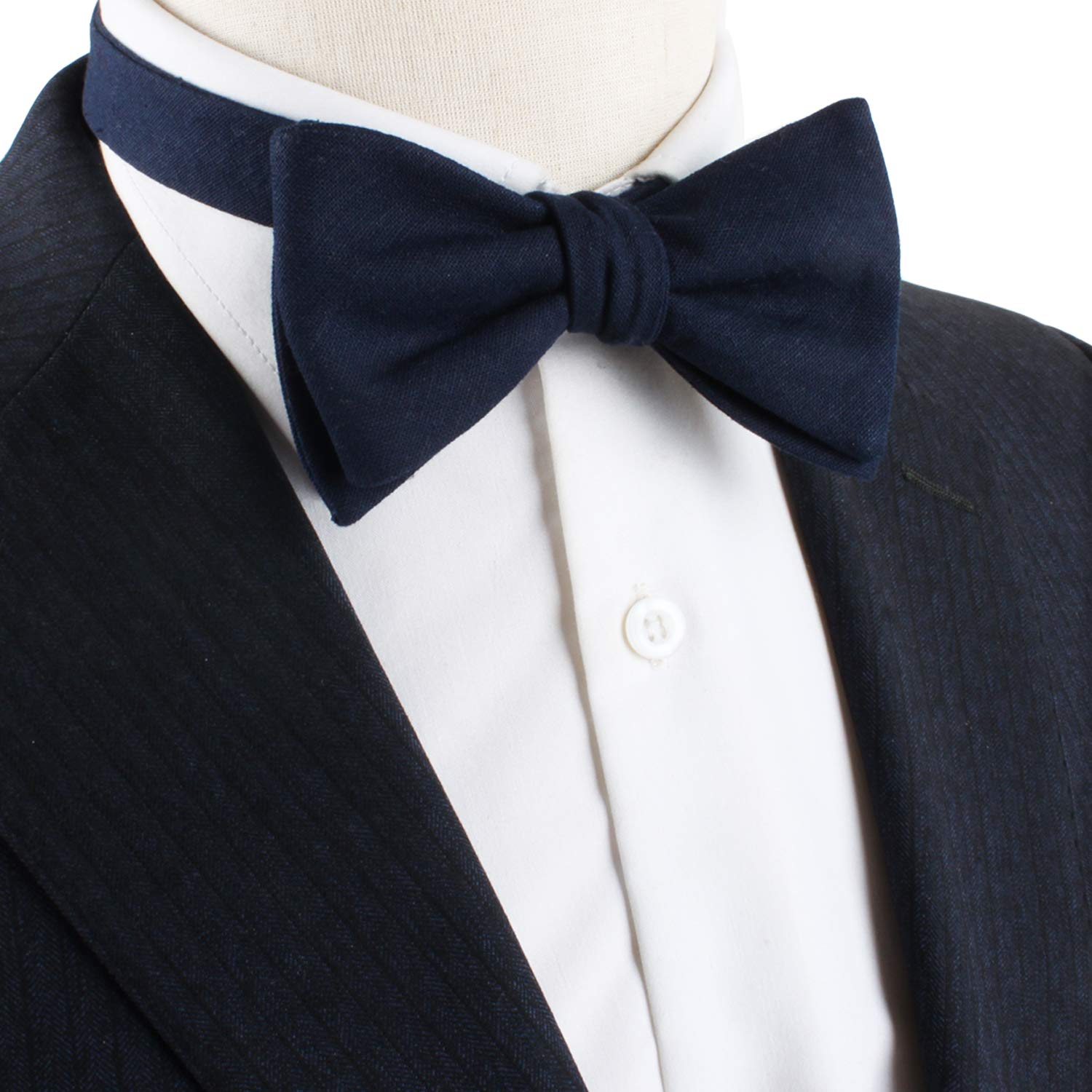 Papillon da uomo in cotone con cravatta e cravatta, con fiocco slegato, per sposi formali o matrimoni