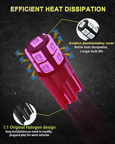 Miniatura 7 de 194 bombillas LED 6000K azul súper brillante 2835 chipsets W5W 168 2825 T10 bombillas interiores de coche para luz de matrícula, luz de cúpula, luz