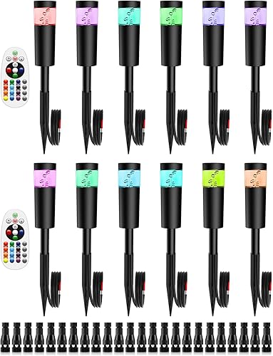 Luces de camino de paisaje de bajo voltaje RGBW de 5 W con conectores, 12 V, iluminación de paisaje que cambia de color al aire libre, luces LED de