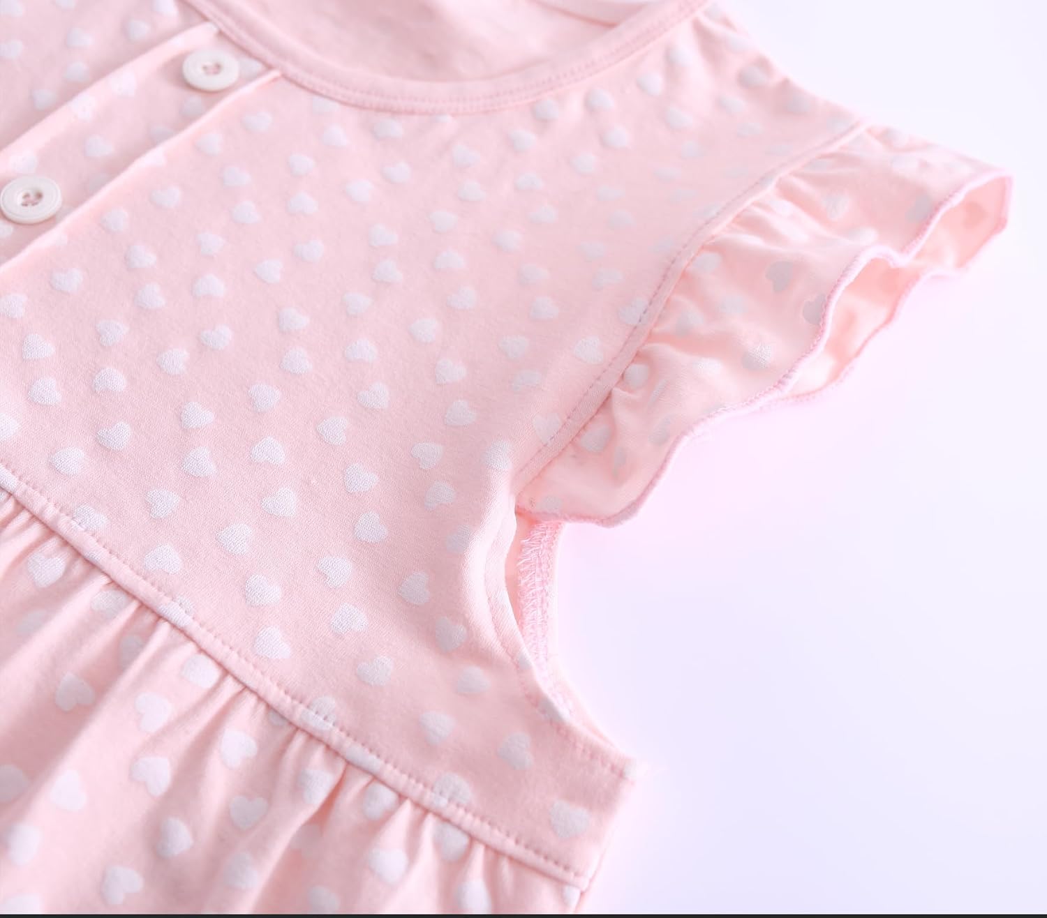 Girls' Princess Nightgowns Heart Print Sleep Shirts Cotton Sleepwear for 3-12 Years