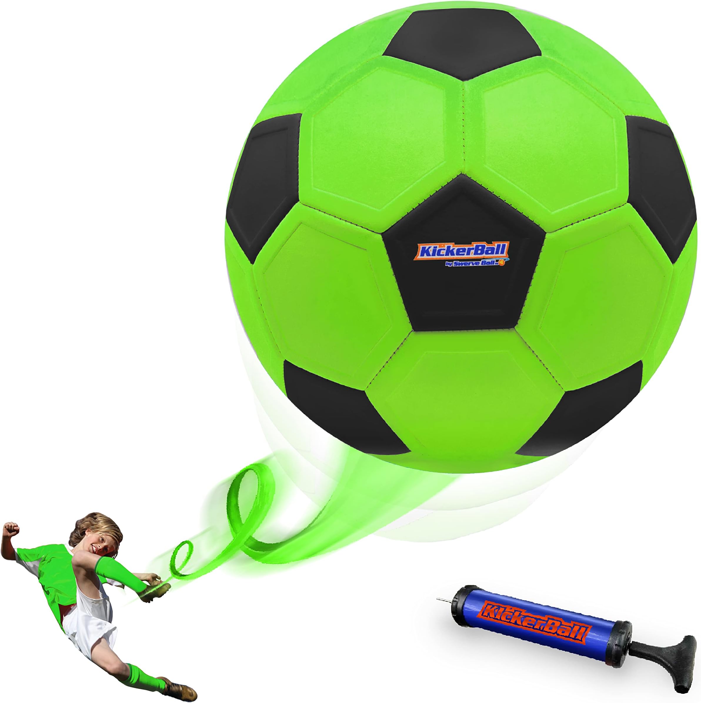 Kickerball Swerve and Curve サイズ4 サッカートレーニングボール 特別なパネル付き プロのように遊ぶ 屋外および屋内のサッカーボール 子供と大人のための楽しいサッカーボール