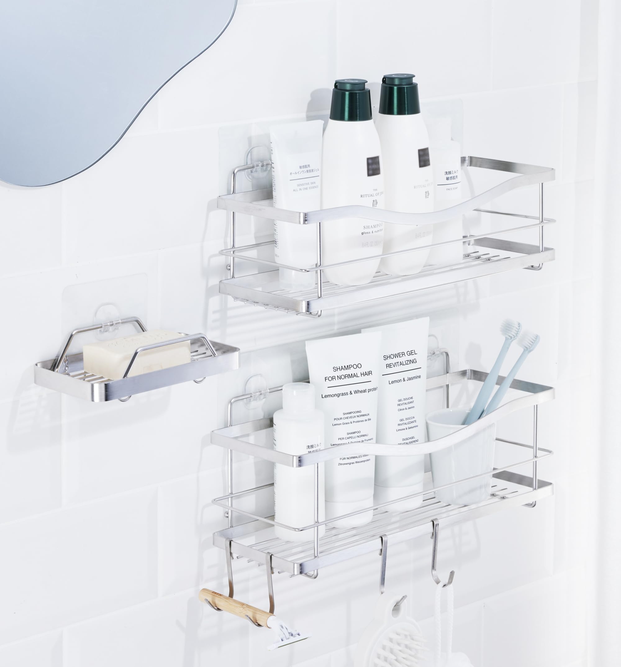 KINCMAX Shower Caddy and Soap Holder, Rustproof SUS304 Stainless Steel,…