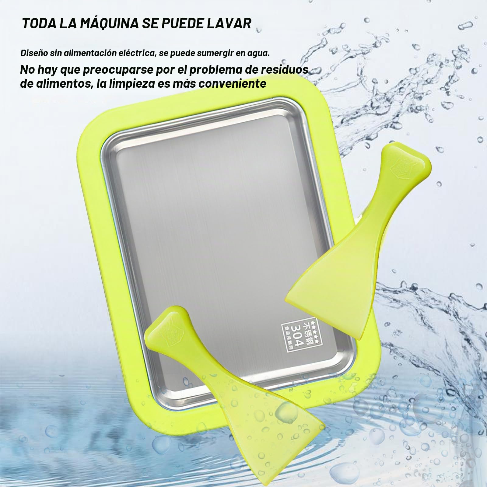 Fabricante de rollos de helado, Heladera Instantánea con 2 Espátulas, Ice Cream Rolls Maker Machine, Máquina para Hacer Rollos de Helado, Placa de Hielo Helado (Green, 1)