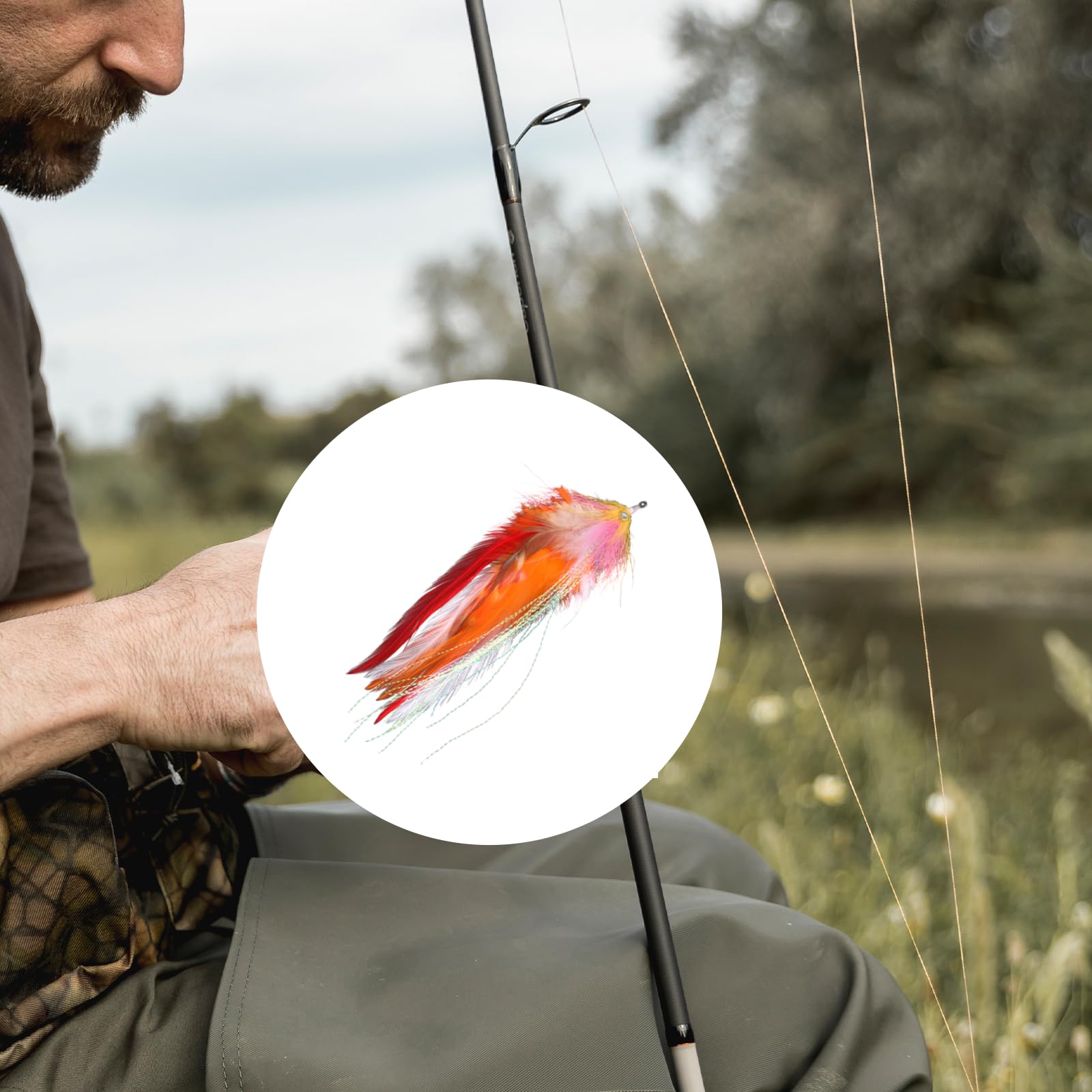 Sharplace 14cm Fliegenfischen Köder, Carbon Haken Fry Lachs Forelle Meer Barsch Steelhead Elritze Hecht Fliegenfischen Fliegen, Top Water Angelköder für Süßwasser, Salzwasser, Angeln Zubehör