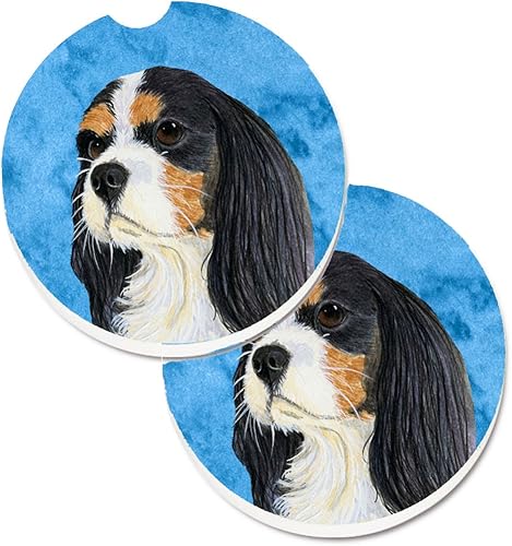 Caroline's Treasures LH9369BUCARC Blue Cavalier Spaniel - Juego de 2 portavasos para automóvil, posavasos absorbentes de piedra arenisca para