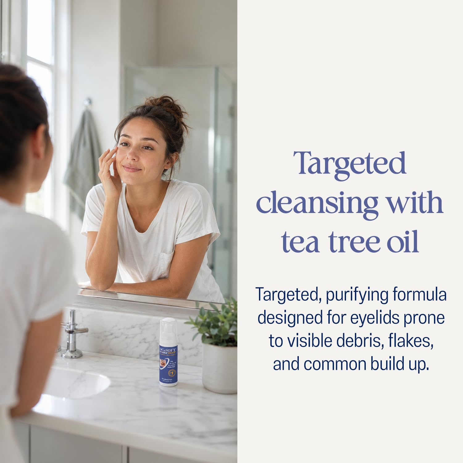 OCuSOFT Oust Demodex Cleanser - Limpiador de espuma extra fuerte, 50 ml, aceite de árbol de té, limpiador de espuma para párpados irritados, asociado con ácaros Demodex