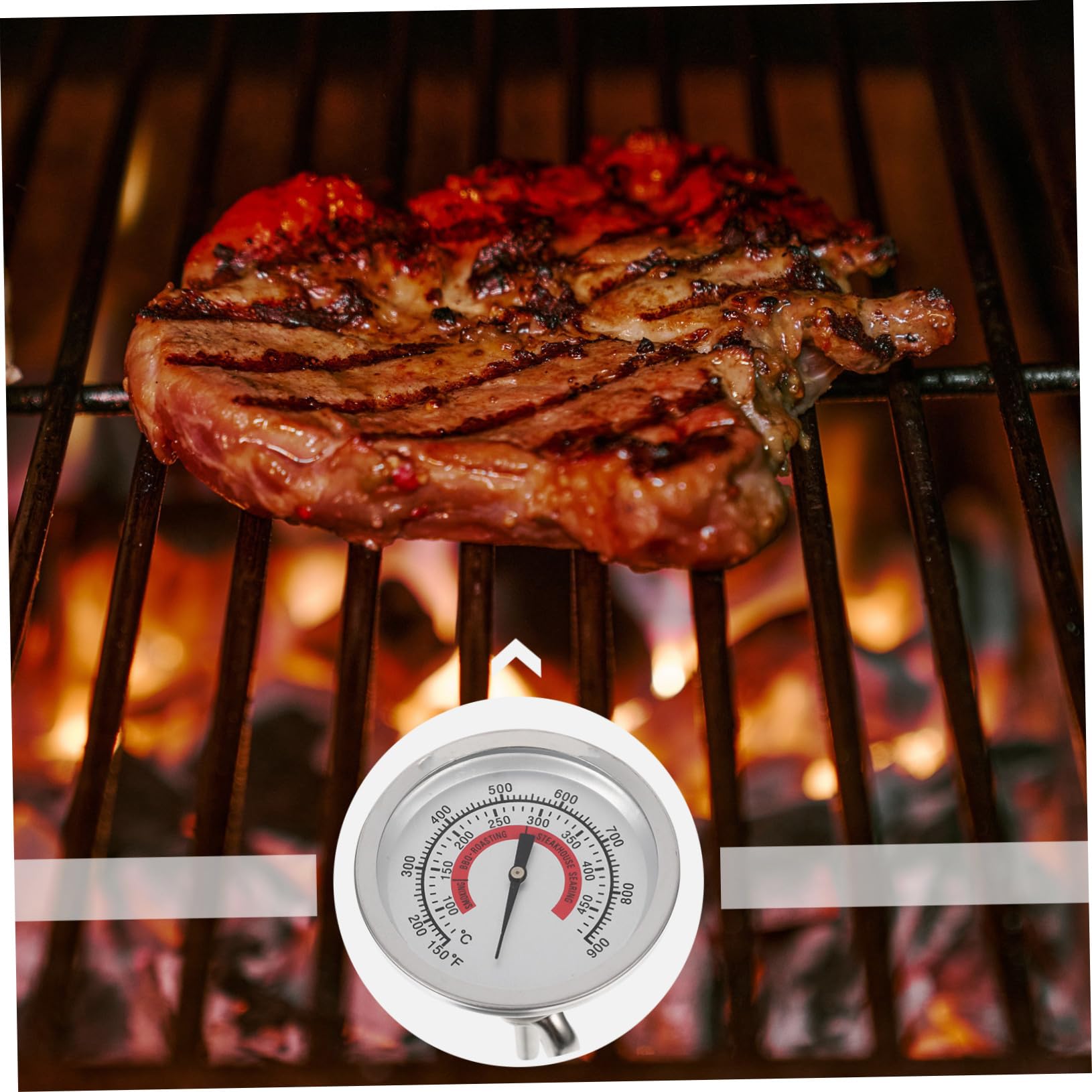 Sosoport 4pezzi Termometro Bimetallico Per Bbq e Misurazione Della Adatto Elettrici Gas e Grill Strumento e