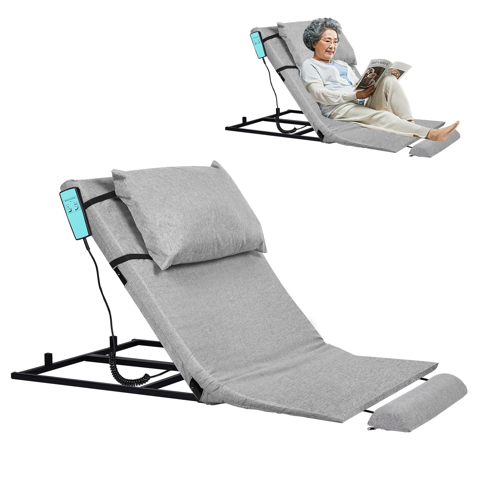 YUCHENGTECH Respaldo eléctrico de elevación para cama, respaldo de cama para ancianos sentados en camas, ajustable de 2 a 80 ° para cuello, soporte lumbar para personas mayores, pacientes, 330 libras