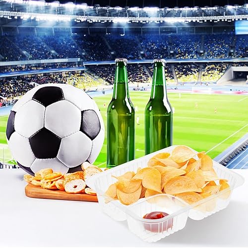 Miniatura 7 de Paquete de 200 bandejas de plástico desechables para nachos y queso, suministros de soporte de concesión, aperitivos nocturnos de cine para niños,