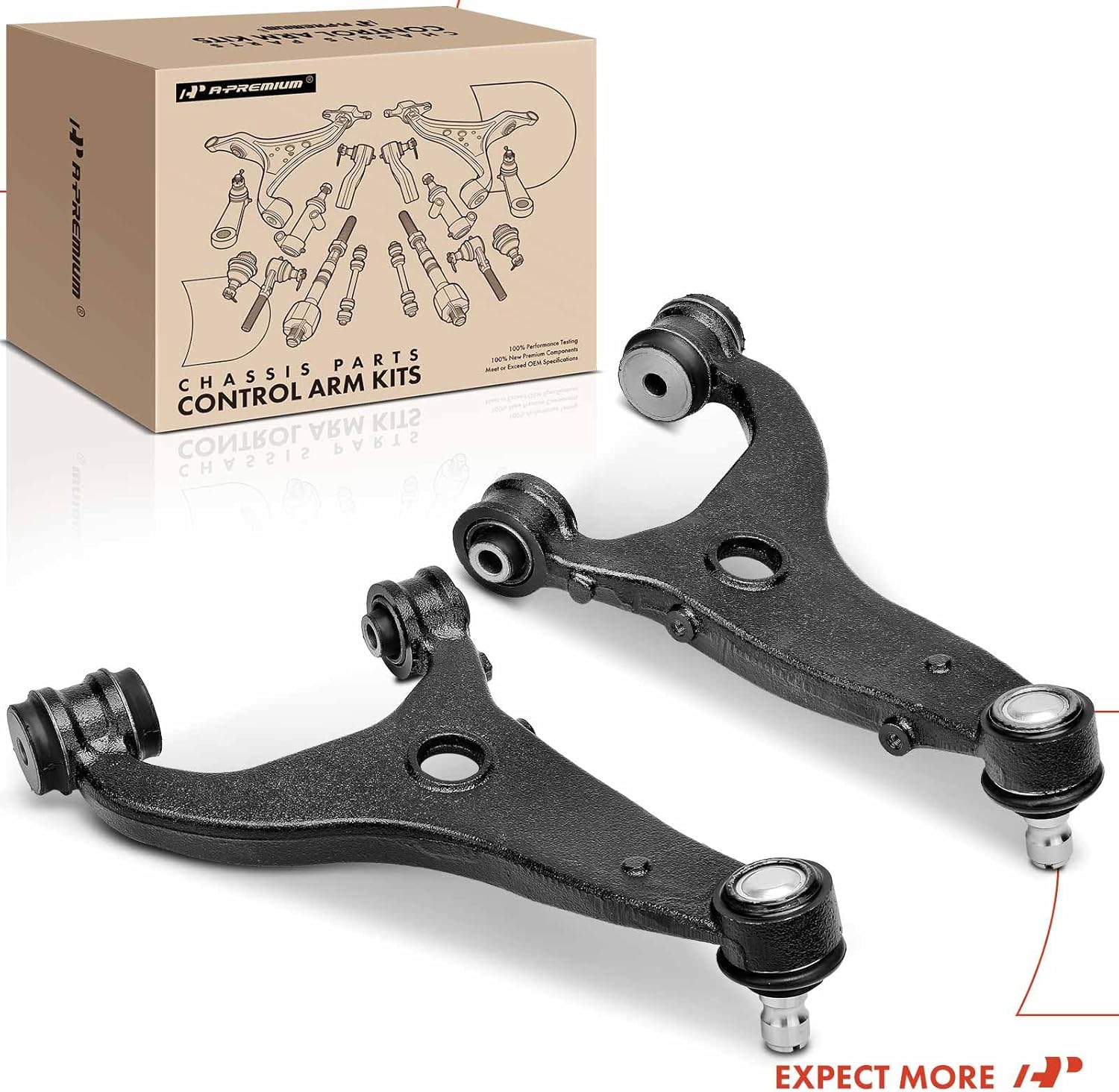 A-Premium 2 x Rear Upper Control Arm, with Ball Joint & Bushing, Compatible with Subaru Outback 2010-2018