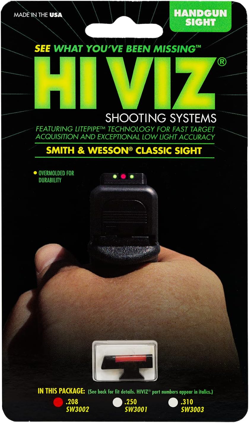 HIVIZHiViz SW3002-G Smith&Wesson Fiber Optic Front Revolver Sight (.208 Height)