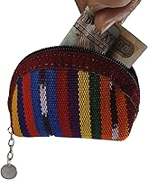 Vista 5 de Llavero de tela Maya hecho a mano Pequeña bolsa con cremallera para mujer