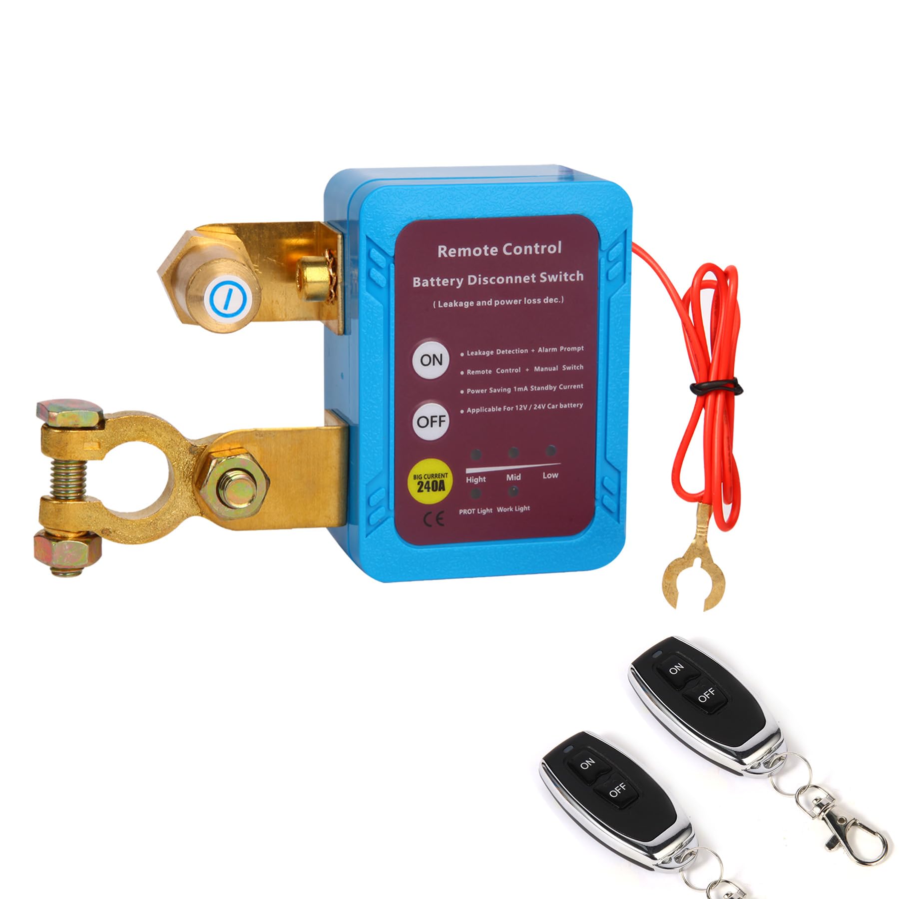 Coupe Circuit Batterie 12V Avec Télécommande - 240A, Arrêt Auto 11.9V, Pour Voiture, Camping-car, Bateau, Camion