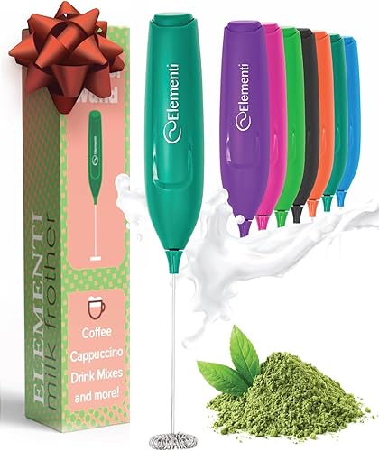 Miniatura 9 de Elementi Varita espumadora de leche rosa y mezclador de matcha, mini batidor eléctrico, varita mezcladora de café, agitadores de café, batidor Rosa
