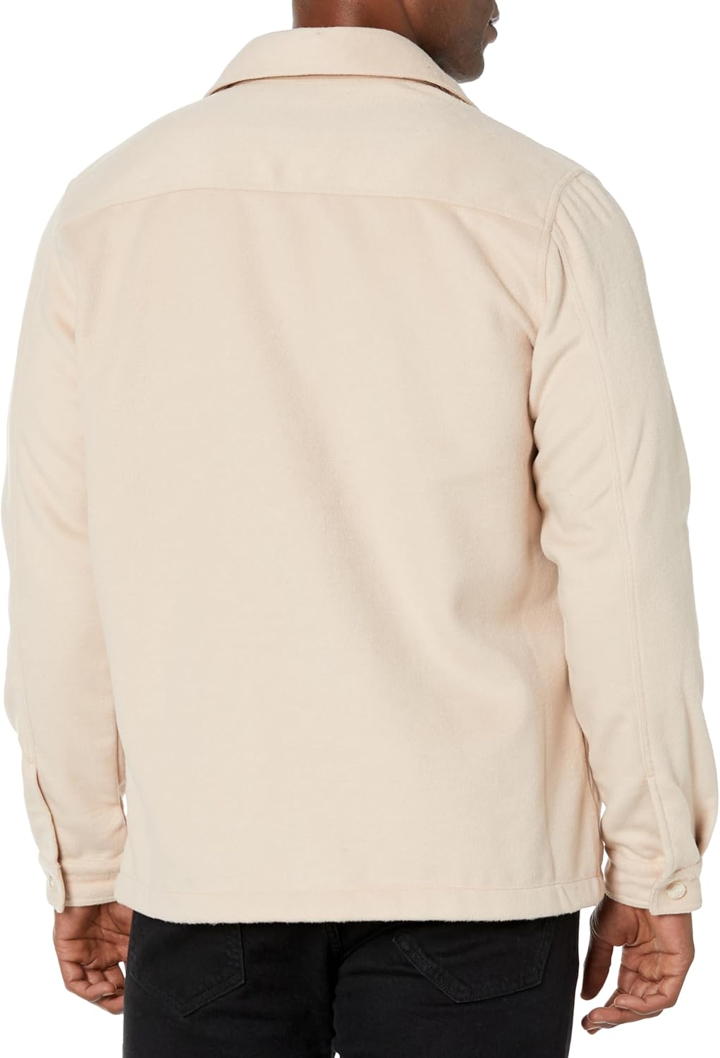 HUGO Men's Wool Twill Patch Pockets Button Down Overshirt