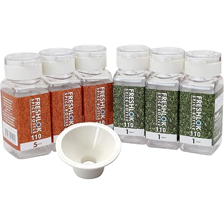 Amazon タケヤ公式 フレッシュロック スパイスボトル ホワイト 1 5ホール各3個セット 6個セット 110ml じょうご付き 白 調味料入れ オンライン通販