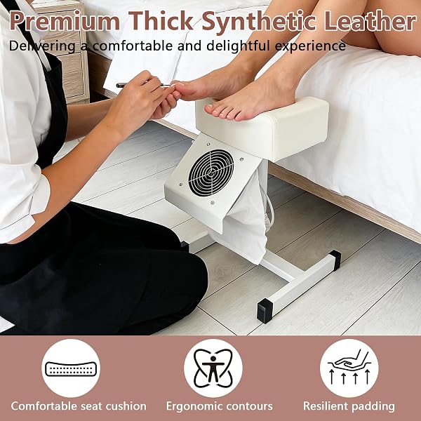 Sgabello per pedicure con aspirazione, mobile pedicure, altezza regolabile 48-80 cm, per salone di bellezza - 4