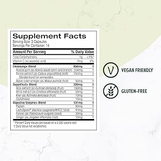 Purely Inspired 7-Day Detox Cleanse - Whole Body Cleanse & Detox Pills for Women & Men, Powered with Senna Leaf, Vitamin C, Apple Cider Vinegar, Digestive Enzymes & Probiotics - 42 Acai Berry Capsules