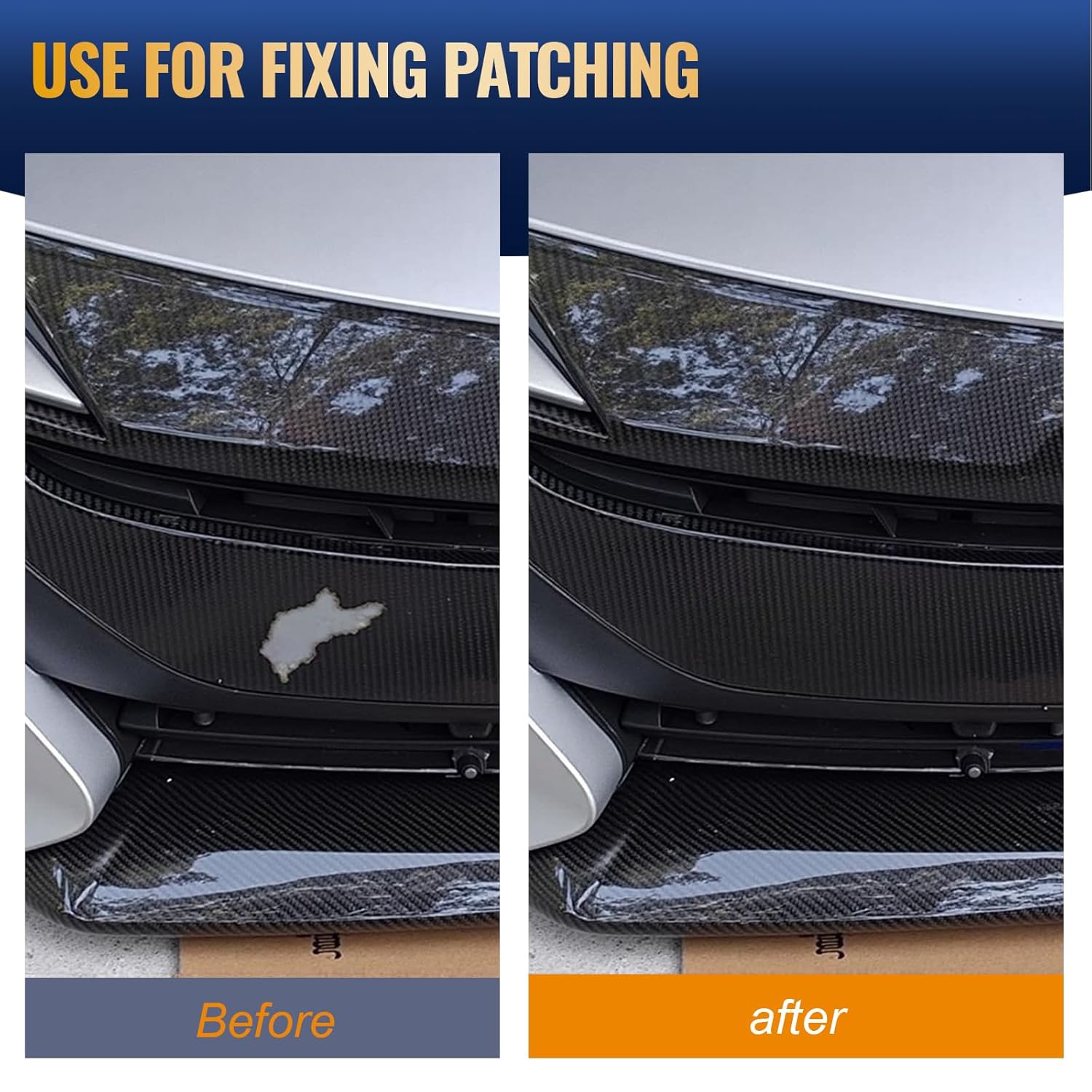 6.6FT 3K/240g Carbon Fiber Repair Kit, 12" Carbon Fabric Fiber Cloth Roll, 8OZ Epoxy Resin 4OZ Hardener, DIY Carbon Fiber Fabric Sheet Fibra de Carbono para Carro