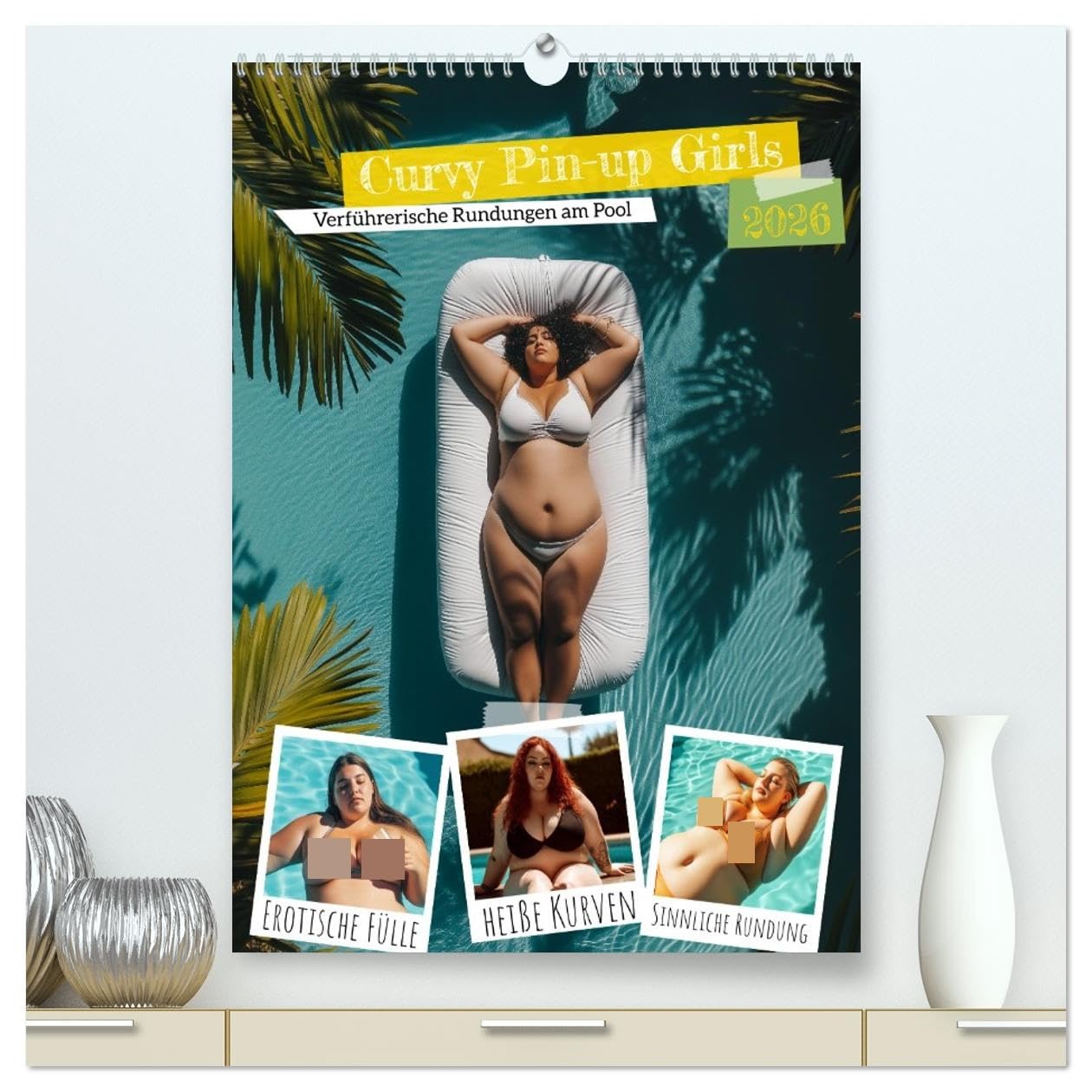Curvy Pin-up Girls - Verführerische Rundungen am Pool (hochwertiger Premium Wandkalender 2026 DIN A2 hoch), Kunstdruck in Hochglanz: Dicke Frauen sexy ... die mollige Frauen lieben. (CALVENDO Erotik)