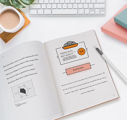 Miniatura 5 de Paquete de 2 cuadernos rayados con 608 páginas numeradas, diarios gruesos B5 con rayas universitarias para escribir, cuaderno de cuero con papel de