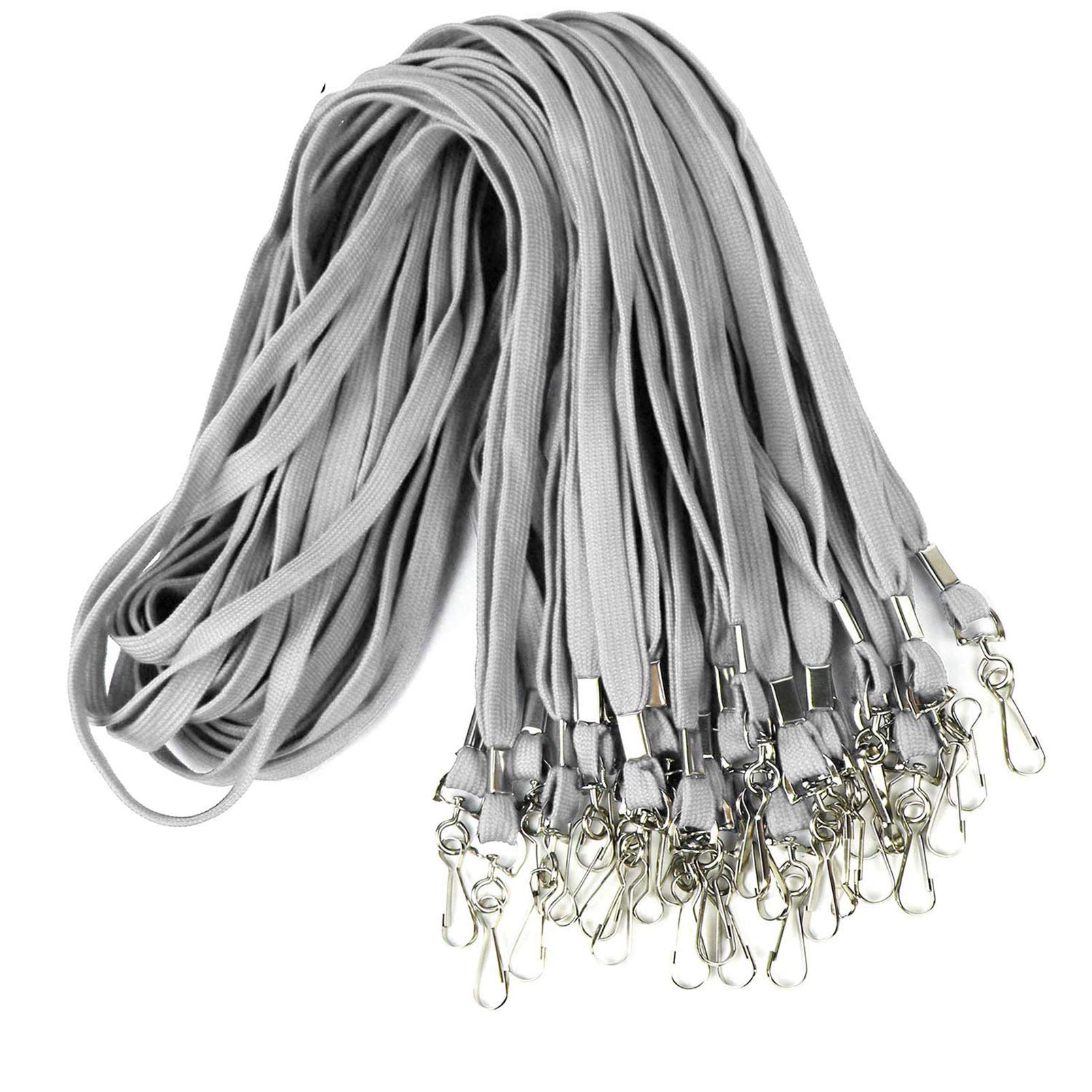 Ollain Badge Lanyards Flat Lanyard Swivel Hooks Durably Neck Bulk lanyards with Clip 100 Pack