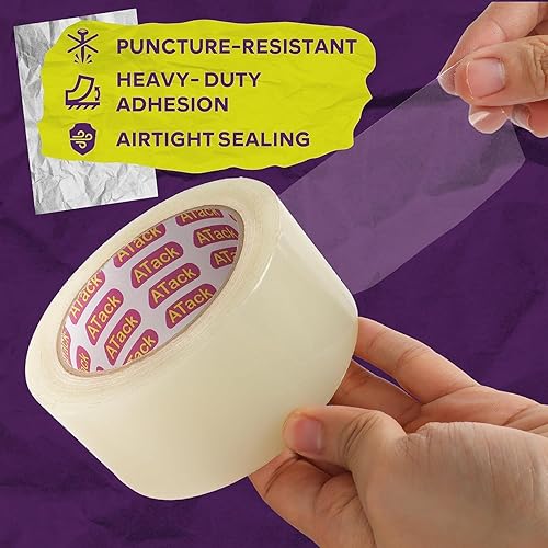 Miniatura 3 de ATack Cinta de sellado para ventanas y puertas de 2 pulgadas x 30 yardas (paquete de 3 unidades) Cinta de sellado para ventanas para mantener el