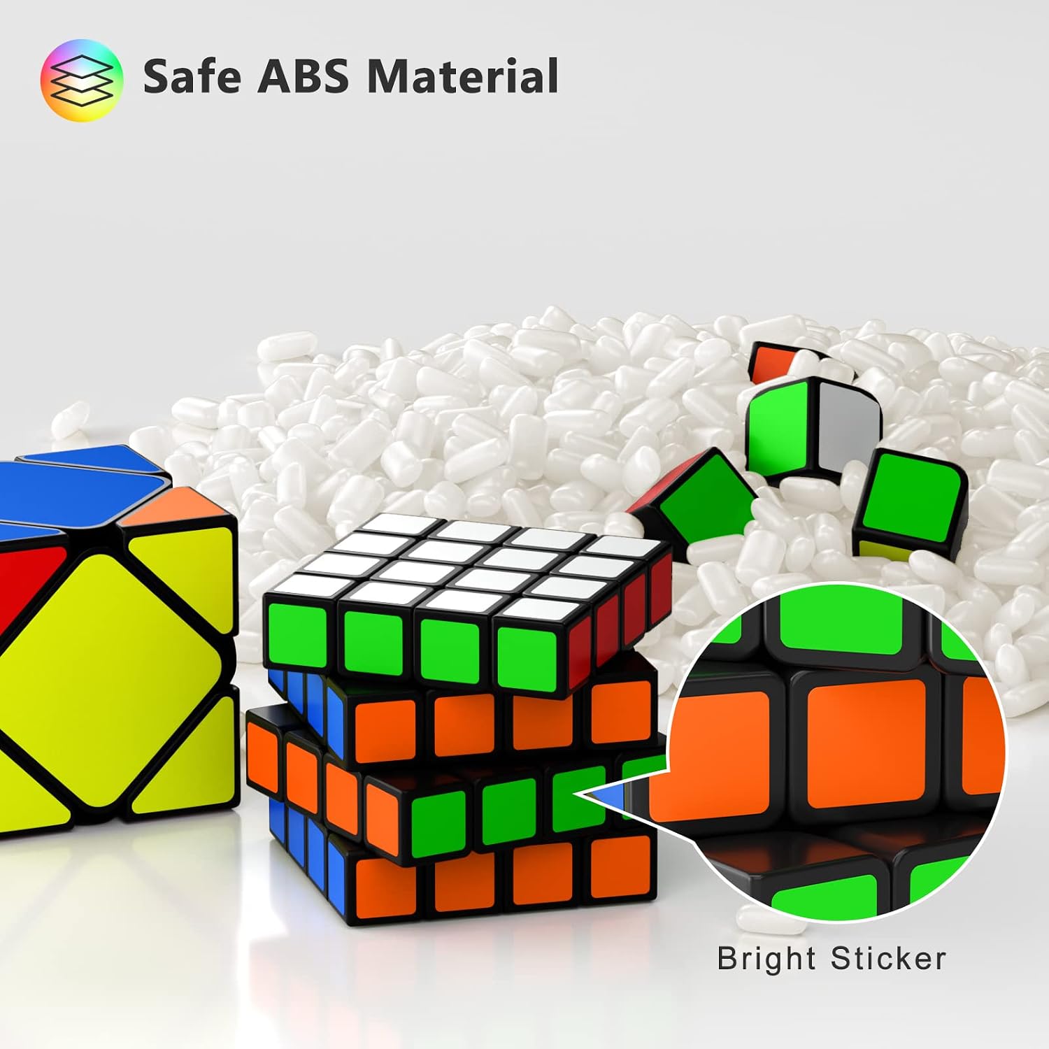Vdealen 12 Pack Speed Cube Set Puzzle Cube Pack, 2x2 3x3 4x4 Pyramid Dodecahedron Mirror Skewb Snake Ivy Infinity Sandwich Fidget Spinner Magic Cube, Smooth Cube Bundle Toys Gift for Kids & Adults