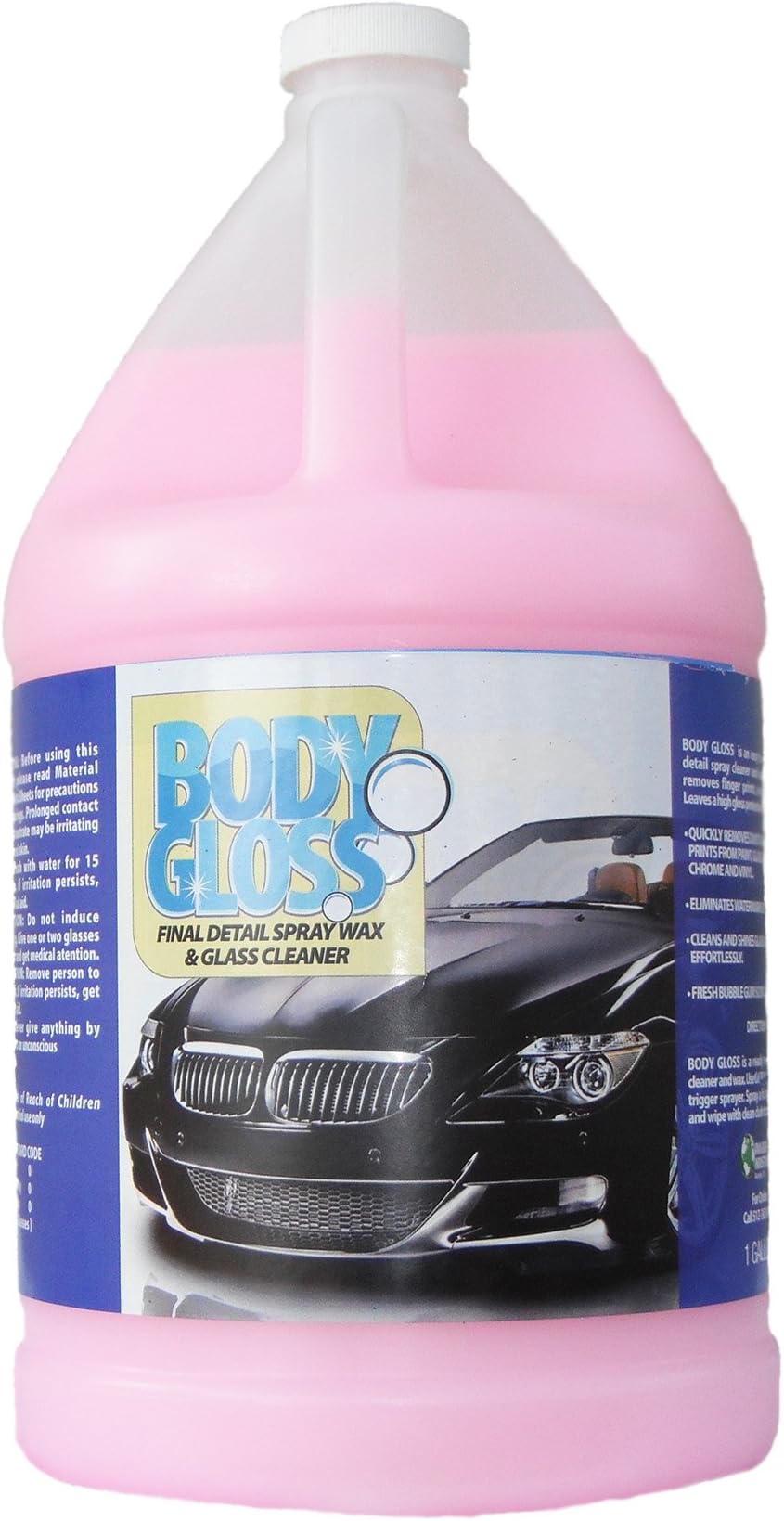 BODY GLOSS Final Detail Spray Wax and Glass Cleaner, Last Touch Ultimate Quick Detailer w/Bubble Gum Scent, 1 Gallon