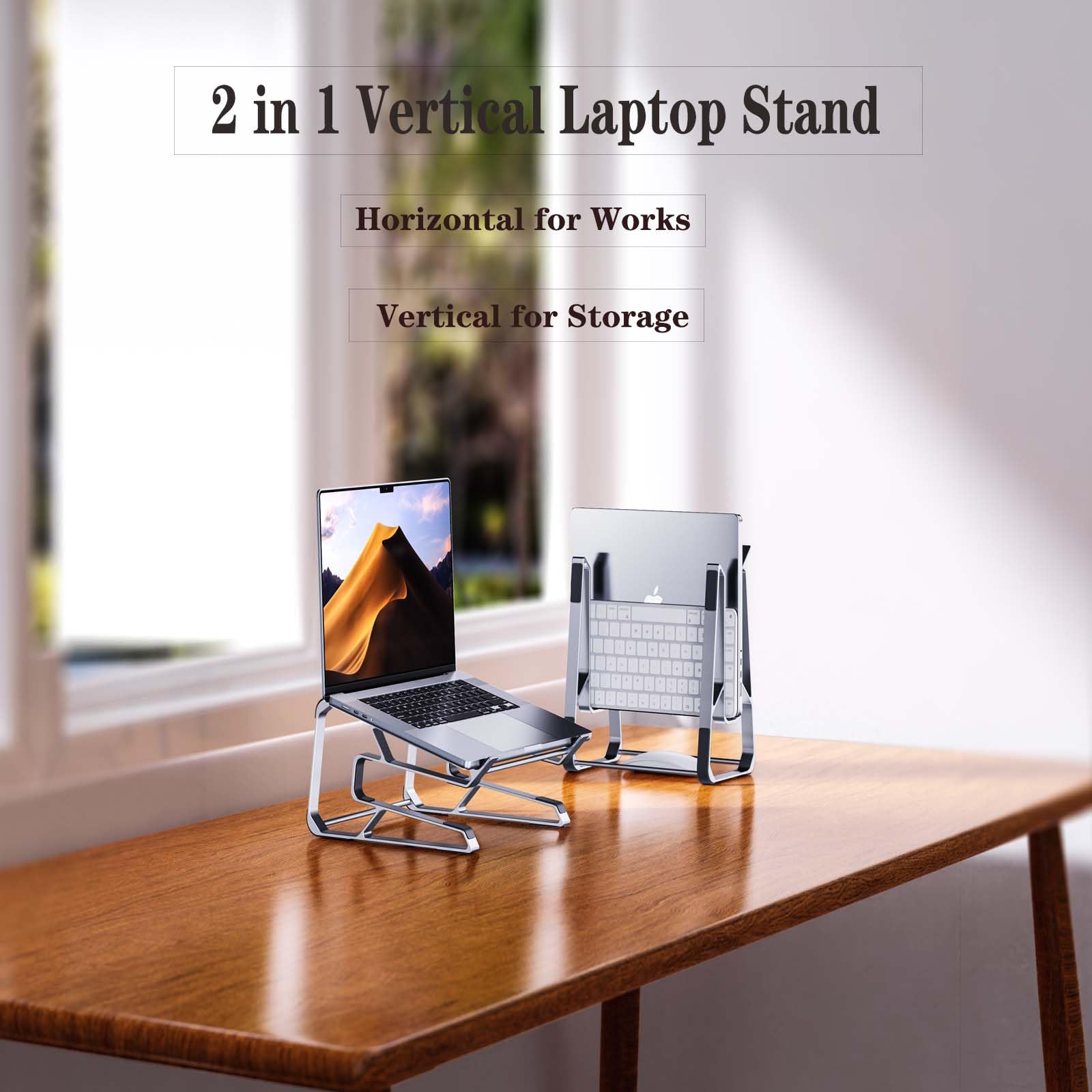 SuperMarons Aluminum Laptop Stand for Desk,Ergonomic Computer Riser,Detachable Portable Laptop Holder,Compatible for MacBook,Tablet and Laptops in 10